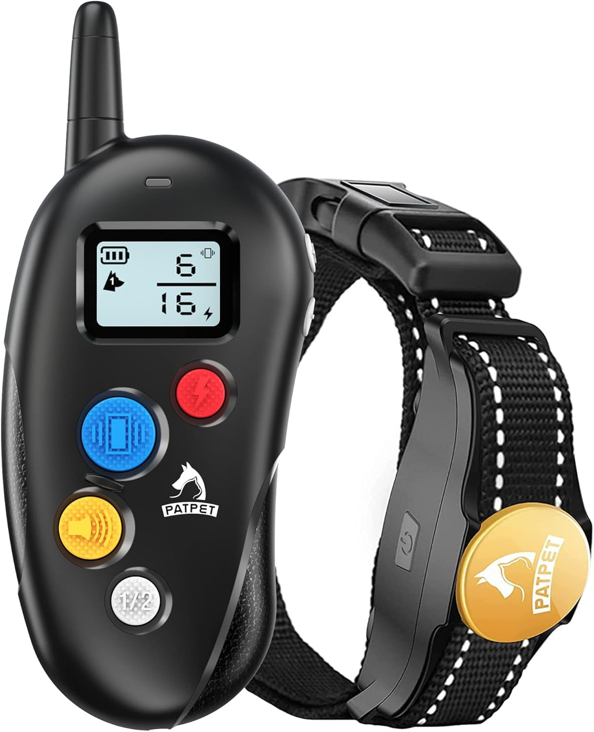 Dog Training Collar IPX7 Waterproof, Fast Rechargeable Shock Collar for Dogs with 1600FT Long Remote Range, 3 Modes Beep/Vibration/Shock E-Collar for Small Medium Large Dog(Ac Adapter Included)