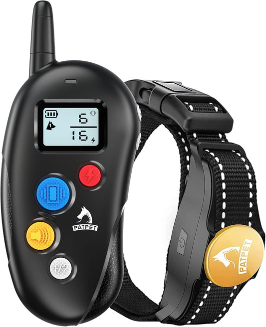 Dog Training Collar IPX7 Waterproof, Fast Rechargeable Shock Collar for Dogs with 1600FT Long Remote Range, 3 Modes Beep/Vibration/Shock E-Collar for Small Medium Large Dog(Ac Adapter Included)