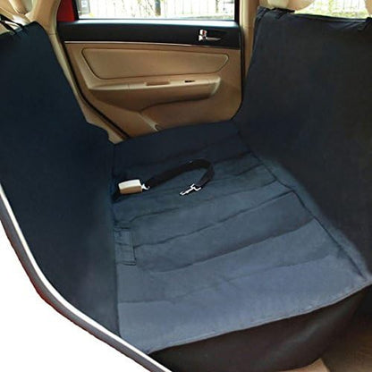 New Version Deluxe Waterproof Pet Seat Cover with Bonus Pet Car Seat Belt for Cars and SUV -Nonslip, Quilted, Extra Side Flaps, Machine Washable Pet Hammock Car Seat Cover