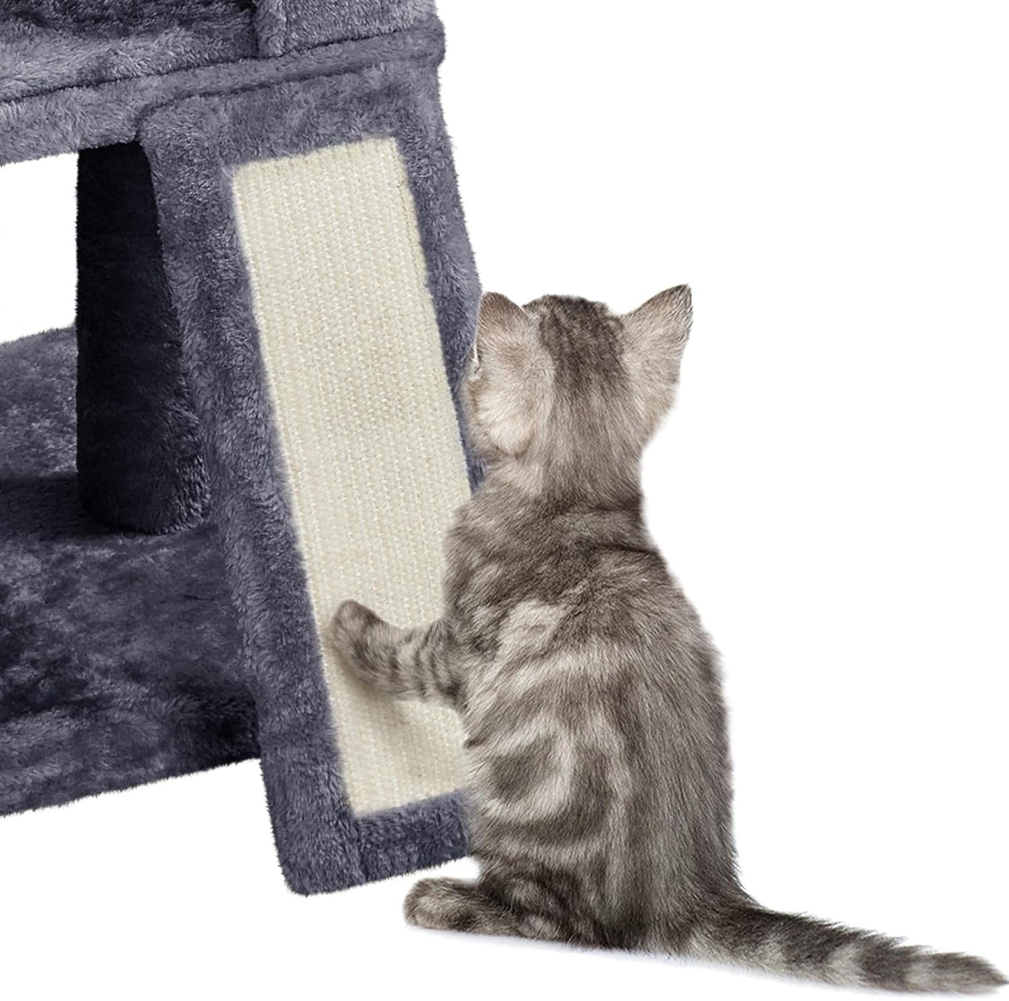 53.5Inches Cat Tree Large Cat Tower W/Premium Scratching Posts, Condos and Hanging Balls, Sturdy Pet Play House for Indoor Cats, Dark Gray