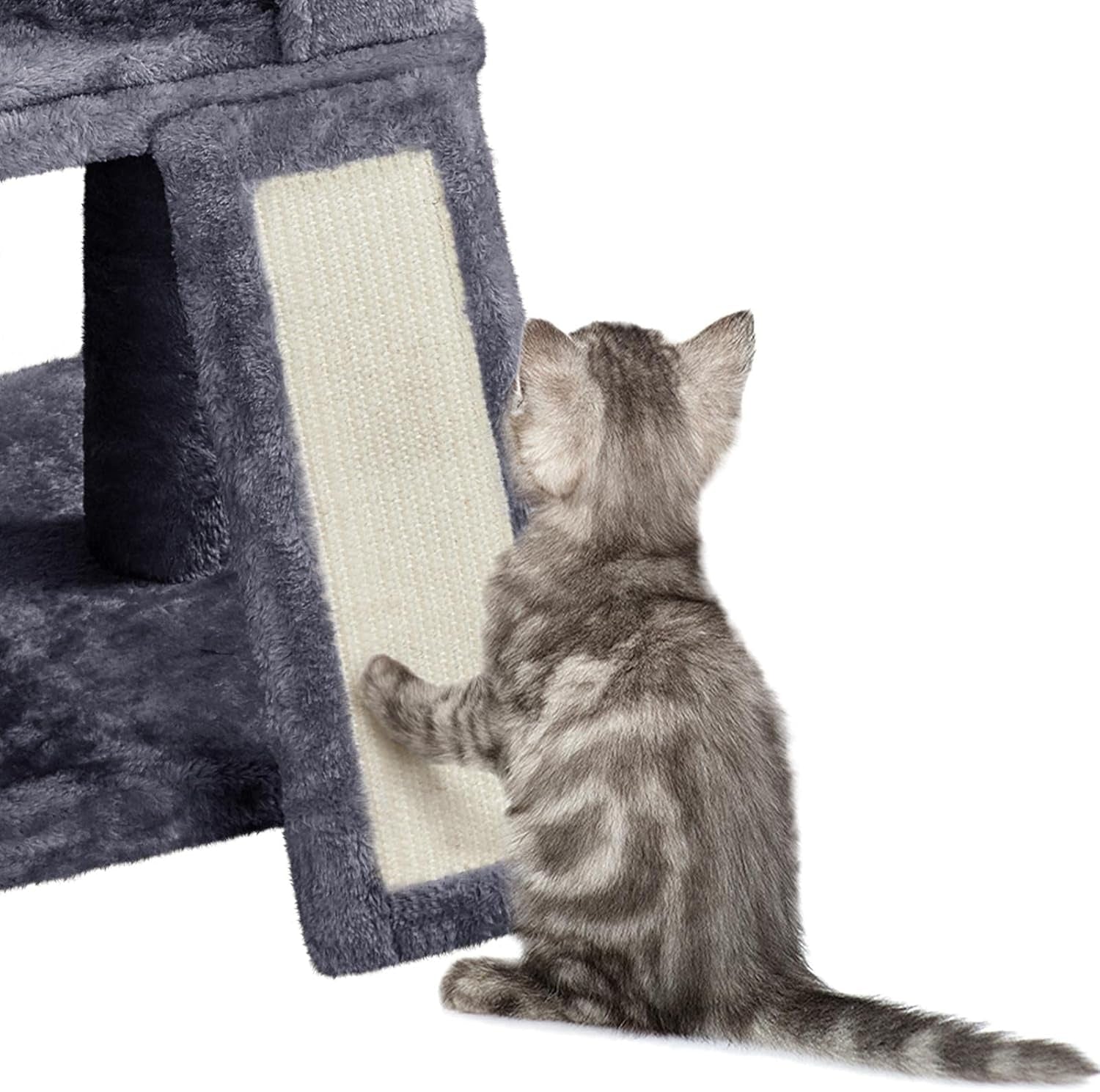 53.5Inches Cat Tree Large Cat Tower W/Premium Scratching Posts, Condos and Hanging Balls, Sturdy Pet Play House for Indoor Cats, Dark Gray