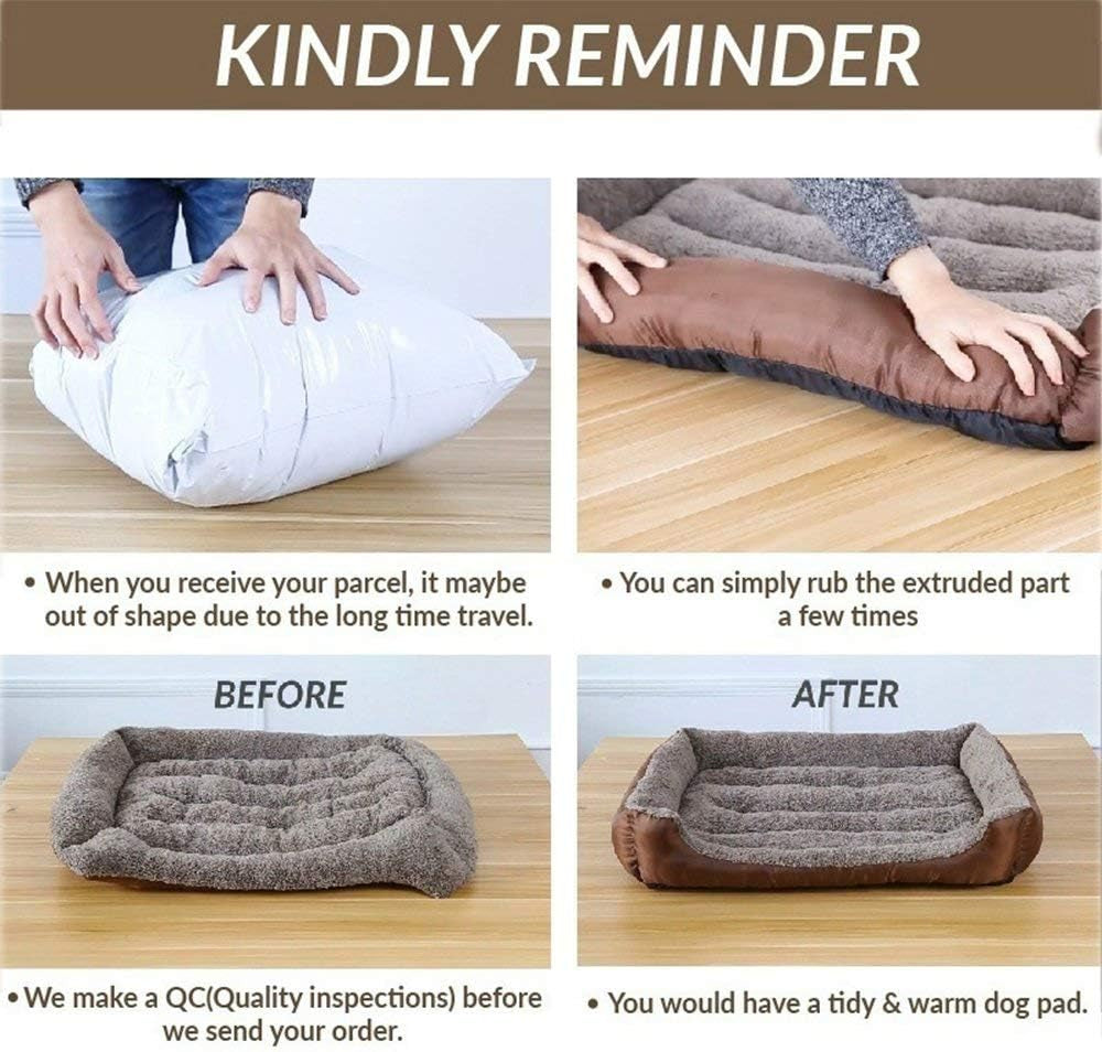 Dog Bed, Super Soft Pet Sofa Cats Bed, Non Slip Bottom Pet Lounger,Self Warming and Breathable Pet Bed Premium Bedding (S)-Coffee