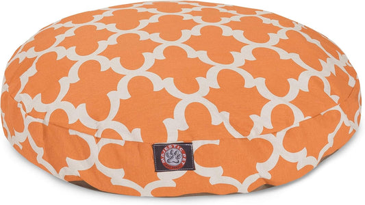 Peach Trellis Medium round Indoor Outdoor Pet Dog Bed with Removable Washable Cover by  Products