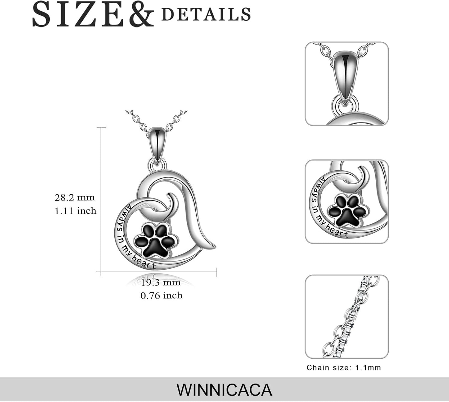 Cremation Jewelry for Pet Ashes Urn Necklace for Ashes Keepsake Memory Jewelry for Ashes for Dog Cat Paw (2-Heart)